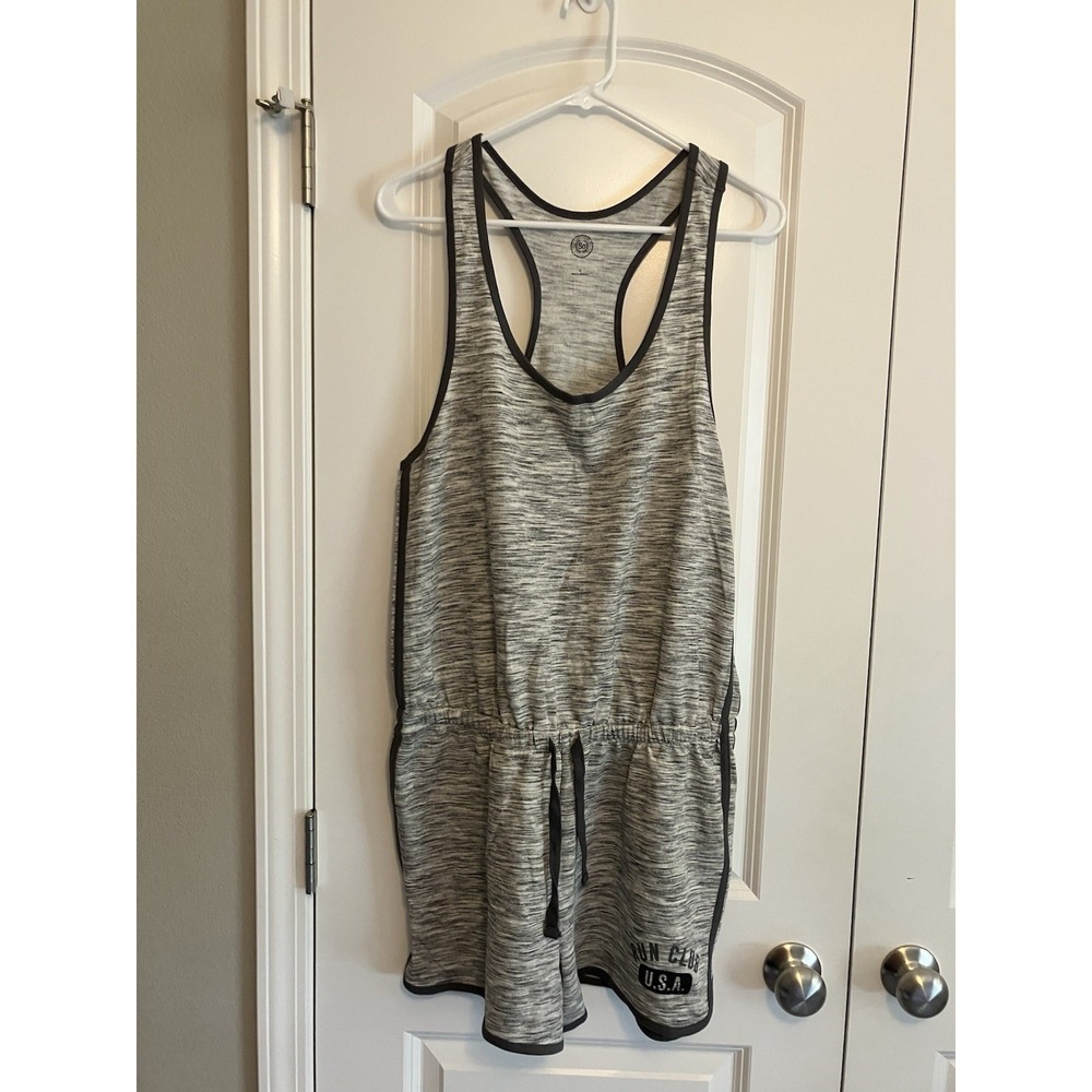 So Authentic Run Club Racerback Drawstring Sleeveless Romper Size XL Gray C226